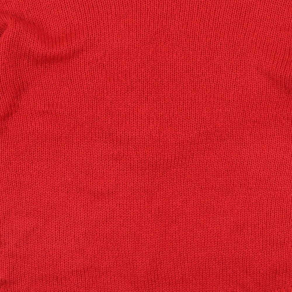New Look Womens Red Roll Neck  Acrylic Pullover Jumper Size S   - Elf