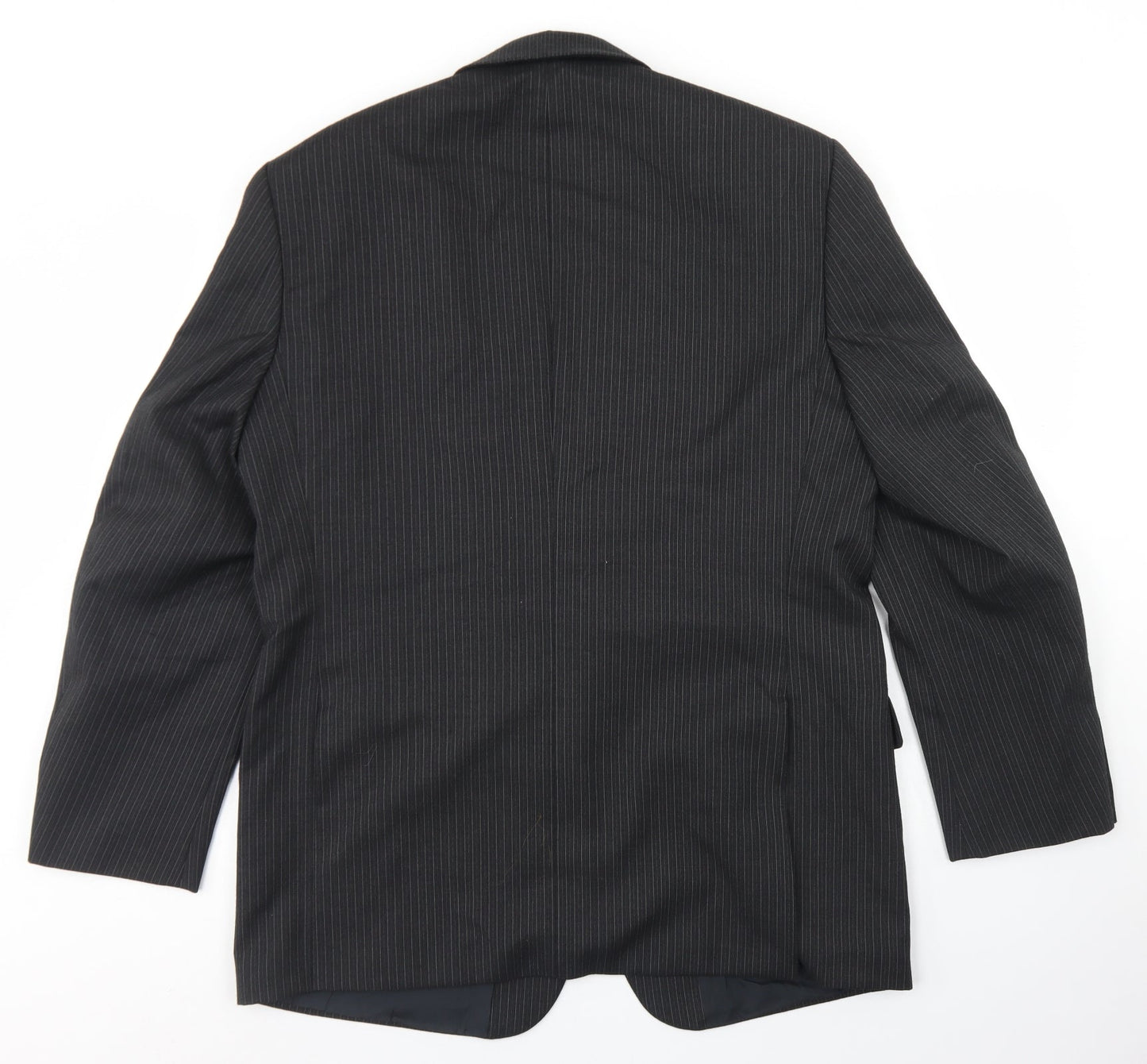 Wellington Mens Black Striped Wool Jacket Blazer Size 42