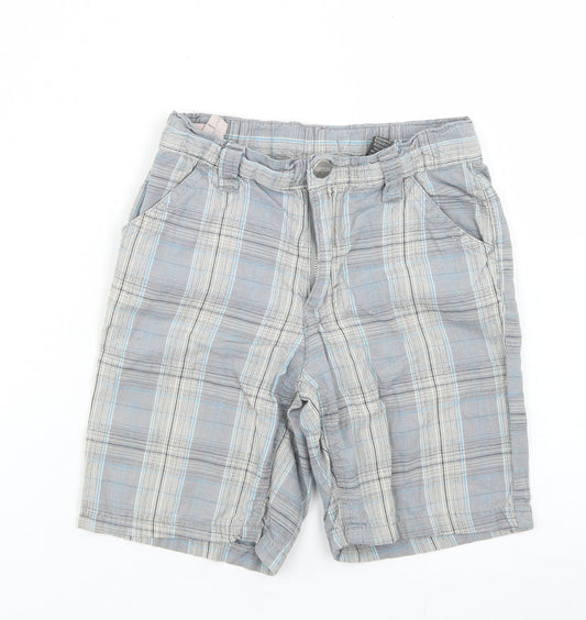 Kenneth Cole Reaction Boys Blue Plaid Cotton Chino Shorts Size 2 Years  Regular Snap