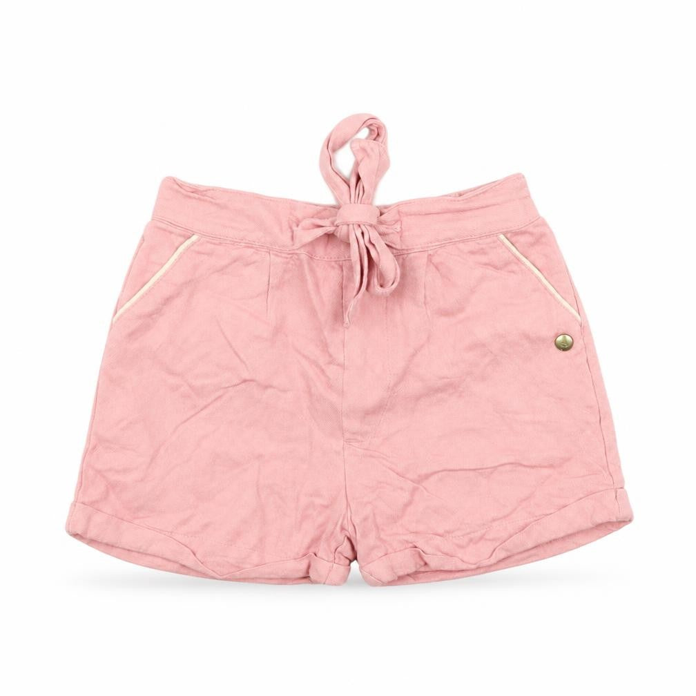 M&S Girls Pink  Viscose Cropped Trousers Size 9-12 Months  Tie