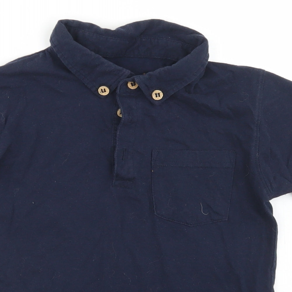 Rebel Boys Blue  Cotton Basic Polo Size 7-8 Years Collared Button