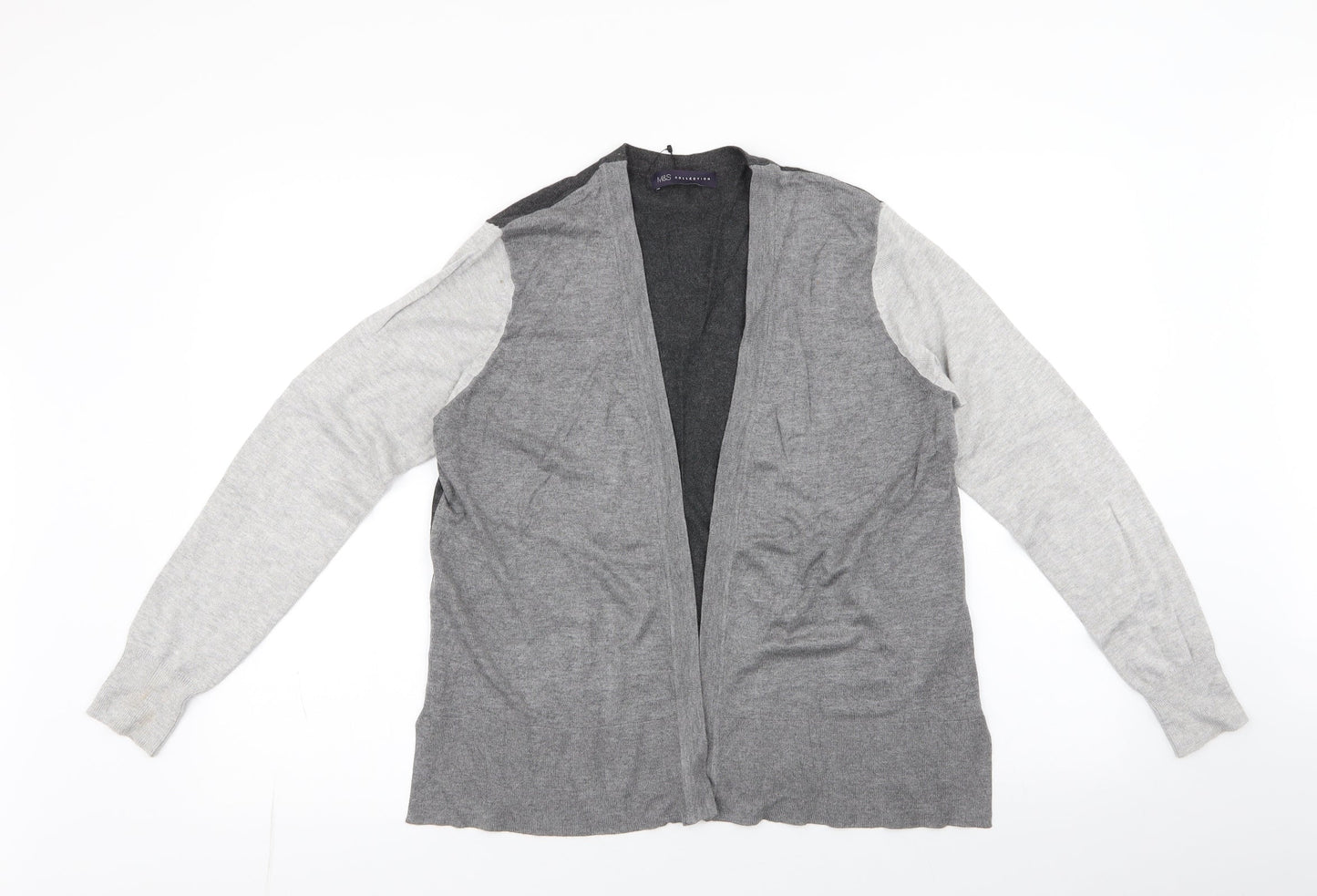 Marks and Spencer Womens Grey   Viscose Cardigan Jumper Size 12