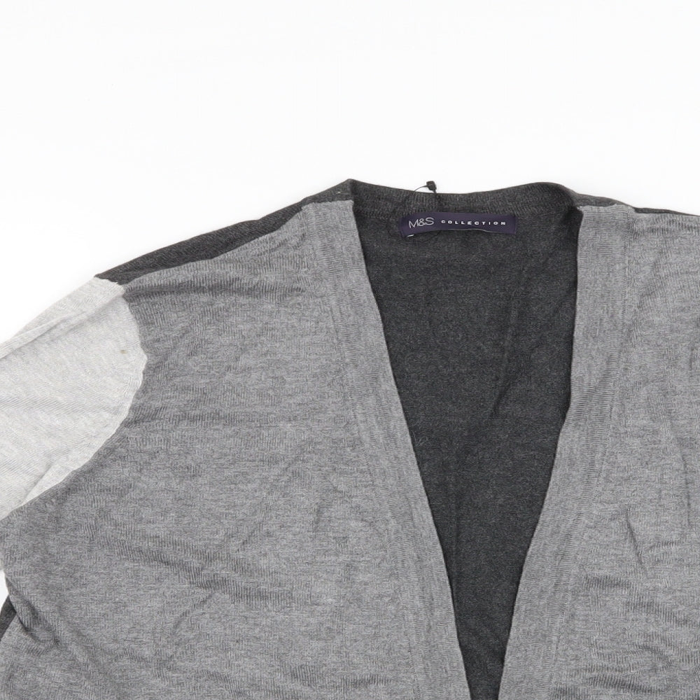 Marks and Spencer Womens Grey   Viscose Cardigan Jumper Size 12