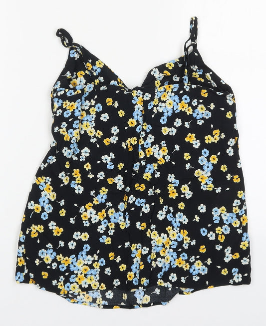 New Look Womens Multicoloured Floral Viscose Basic Tank Size 8 Square Neck