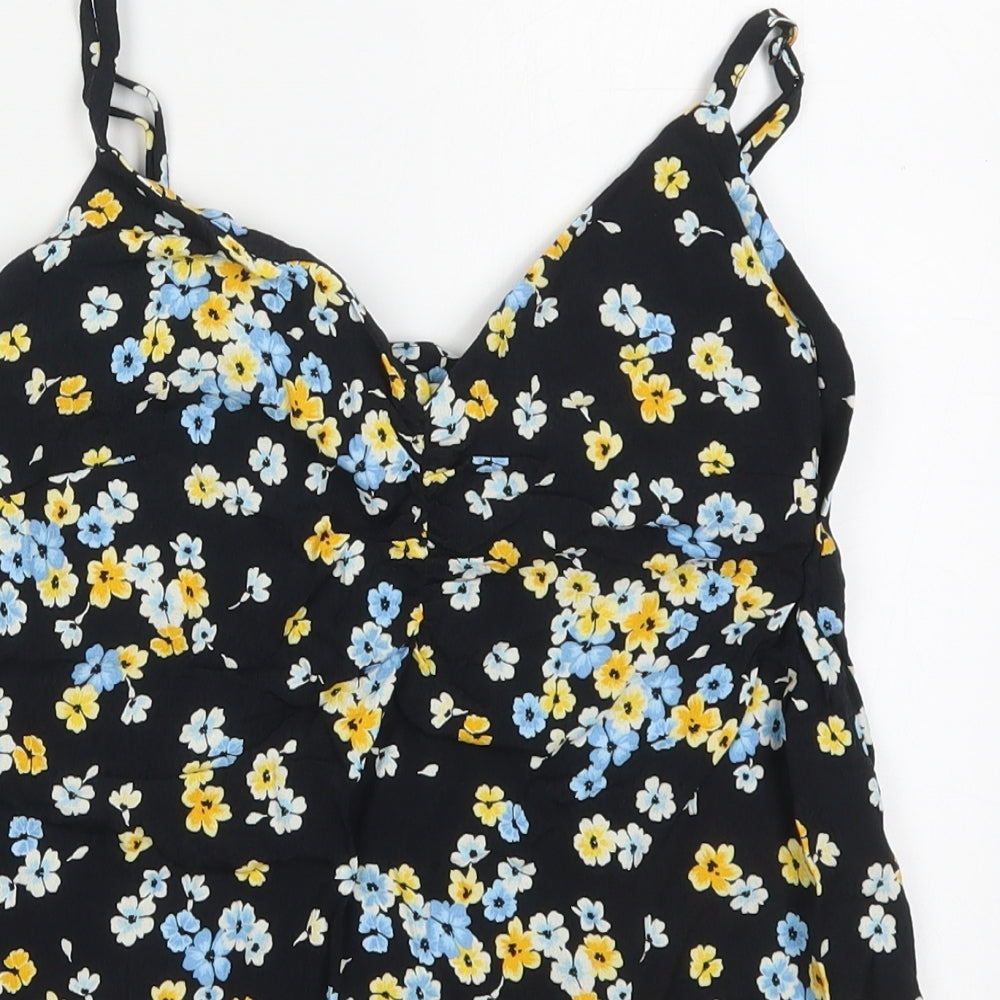 New Look Womens Multicoloured Floral Viscose Basic Tank Size 8 Square Neck