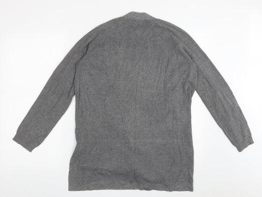 devotion by cyrus Womens Grey V-Neck  Polyester Cardigan Jumper Size S