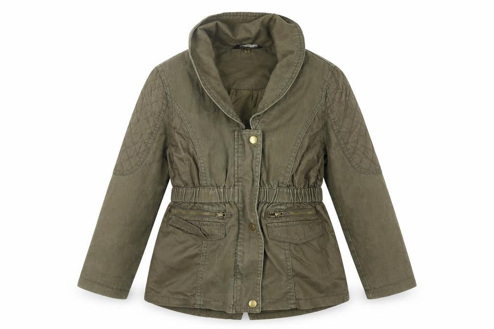 George Girls Green   Basic Jacket Jacket Size 7-8 Years  Zip
