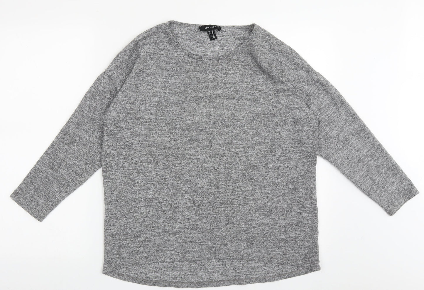New Look Womens Grey Crew Neck  Polyester Pullover Jumper Size M