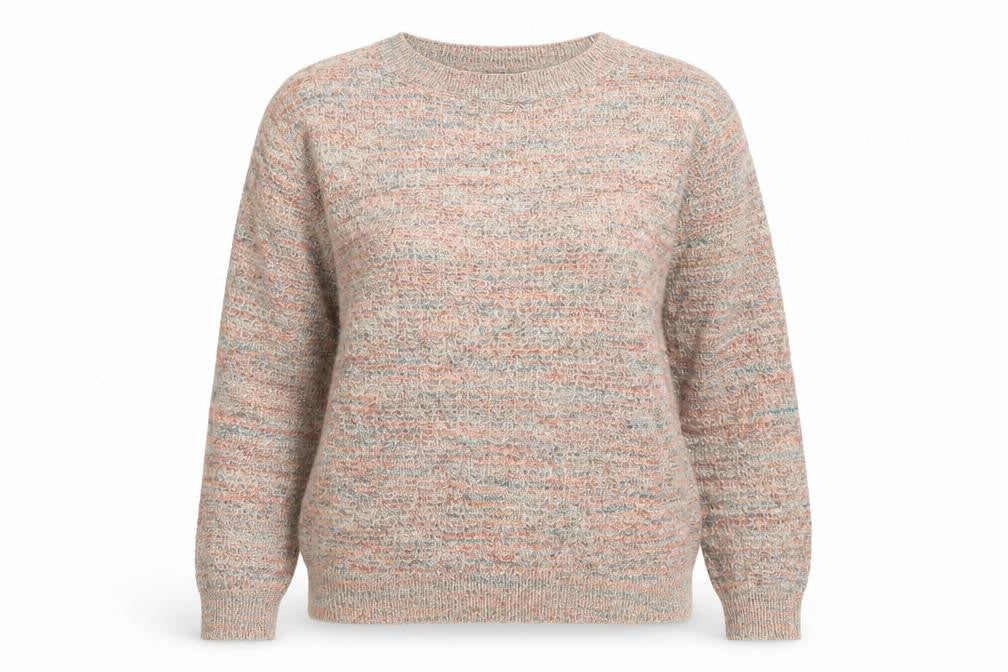 Frenchi Womens Multicoloured Round Neck Striped Cotton Pullover Jumper Size S