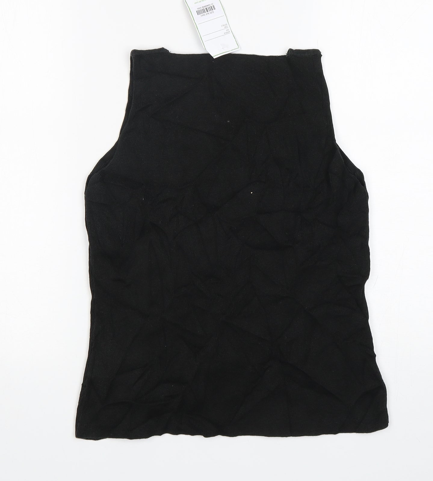 Lyn's Womens Black  Polyester Basic Tank Size L Square Neck