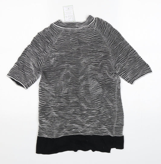 NEXT Womens Multicoloured Round Neck Striped Viscose Pullover Jumper Size 12