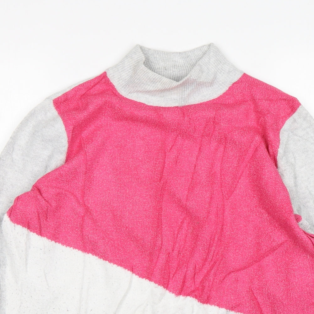Bonmarche Womens Multicoloured Mock Neck  Polyester Pullover Jumper Size 16