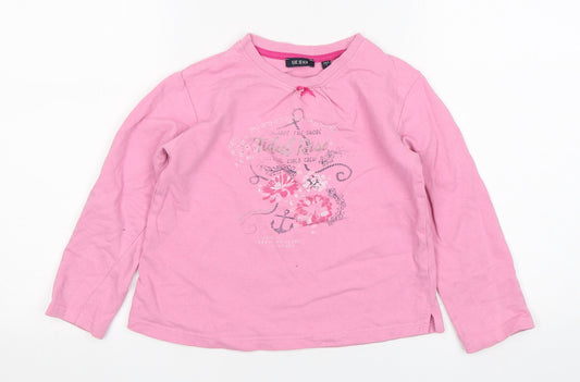 Blue Seven Girls Pink  Cotton Pullover Sweatshirt Size 7 Years