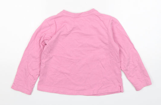 Blue Seven Girls Pink  Cotton Pullover Sweatshirt Size 7 Years