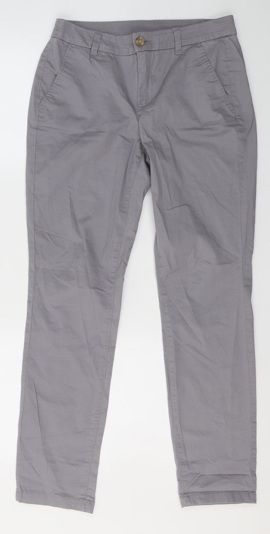 Preworn Womens Grey  Polyester Trousers  Size 8 L29 in Regular Button