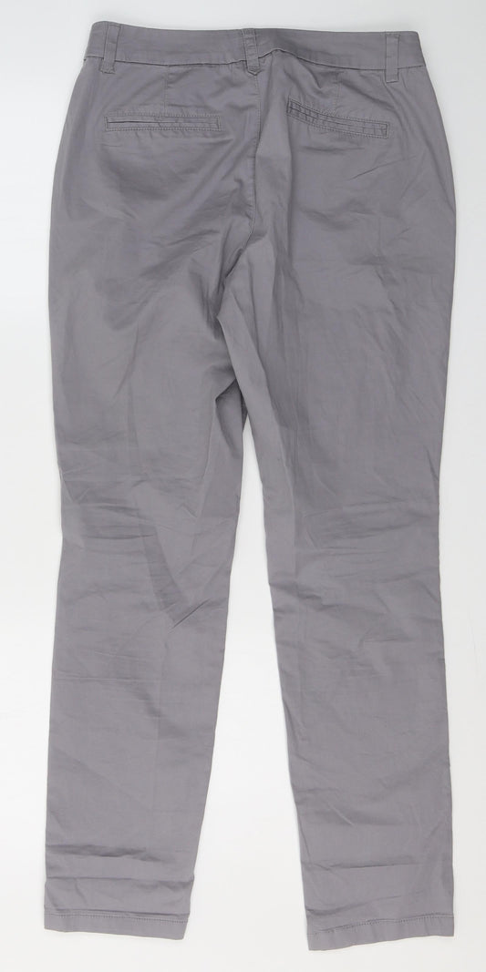 Preworn Womens Grey  Polyester Trousers  Size 8 L29 in Regular Button