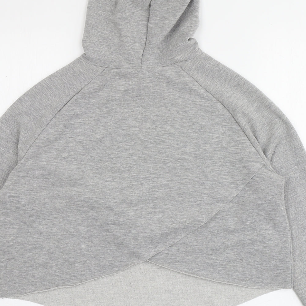 Just Cool Womens Grey  Polyester Pullover Hoodie Size S   - Cropped