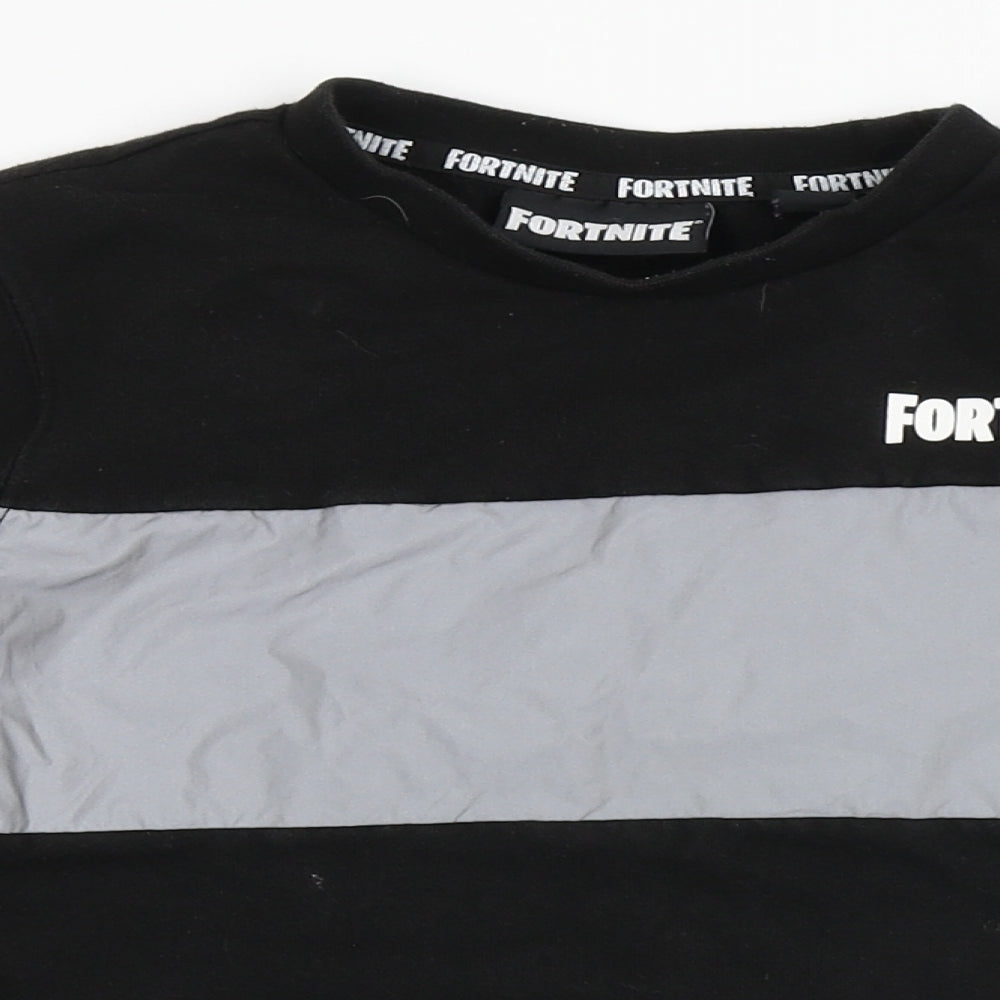 Primark Boys Black  Cotton Pullover Sweatshirt Size S   - Fortnite