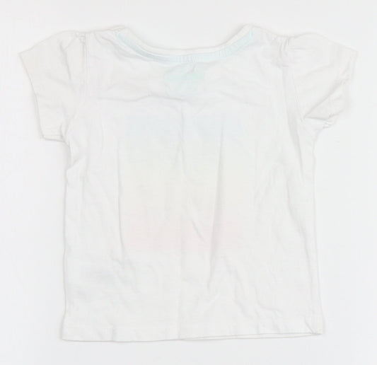 Primark Girls White  100% Cotton Basic T-Shirt Size 12-18 Months Round Neck  - My Grandad is the best