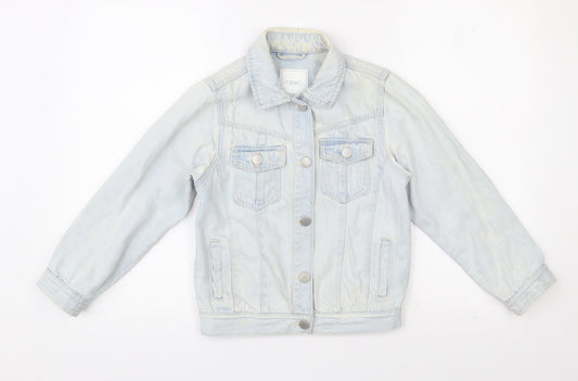 NEXT Girls Blue   Jacket  Size 16 Years  Button - Destressed