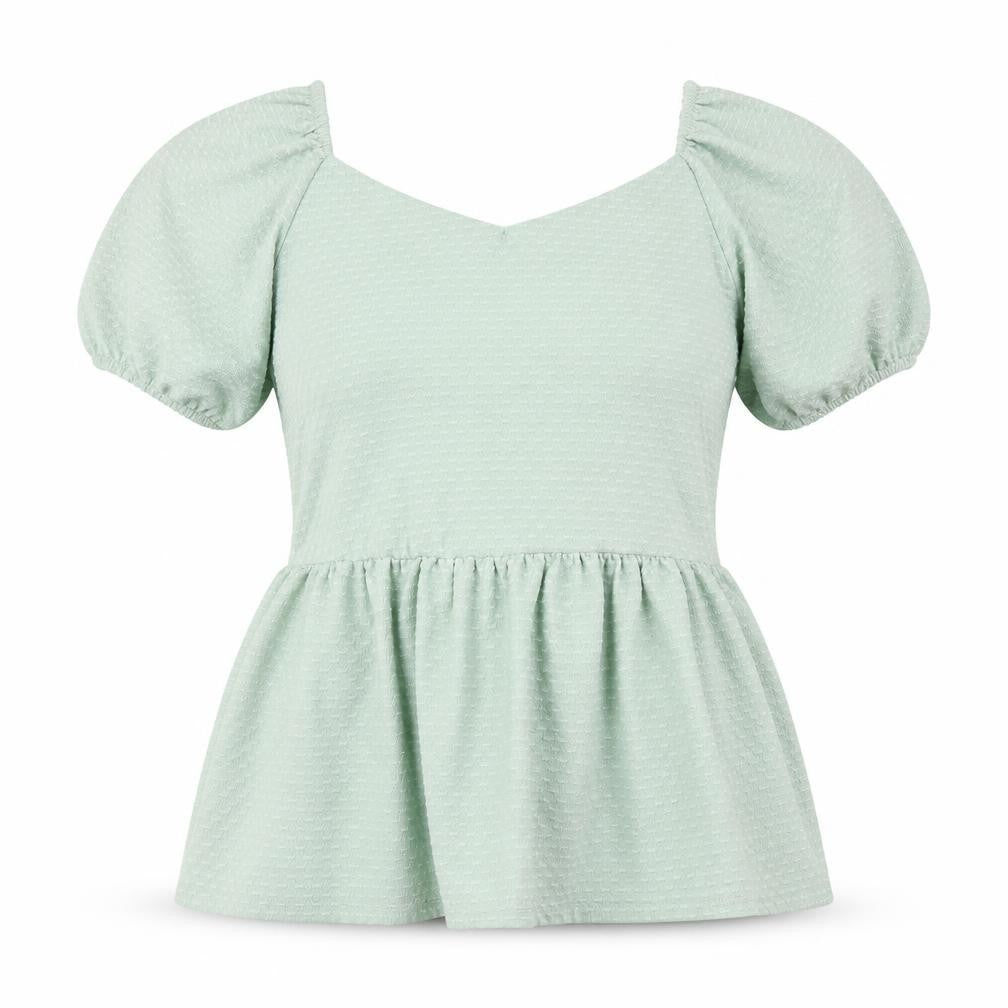Peacocks Womens Green Geometric Polyester Basic Blouse Size 10 Sweetheart