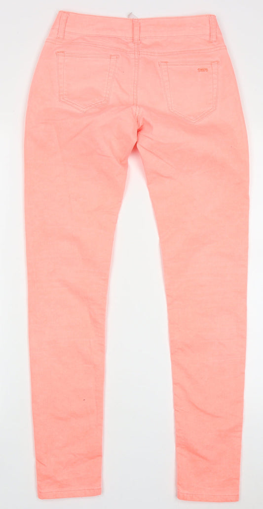 spaccio Womens Pink  Cotton Capri Trousers Size S L30 in Regular Button