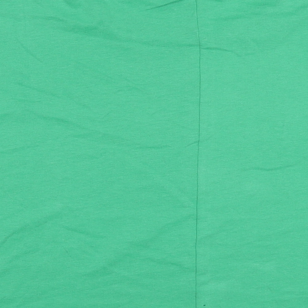 Zara Womens Green  Cotton Cropped T-Shirt Size S Crew Neck