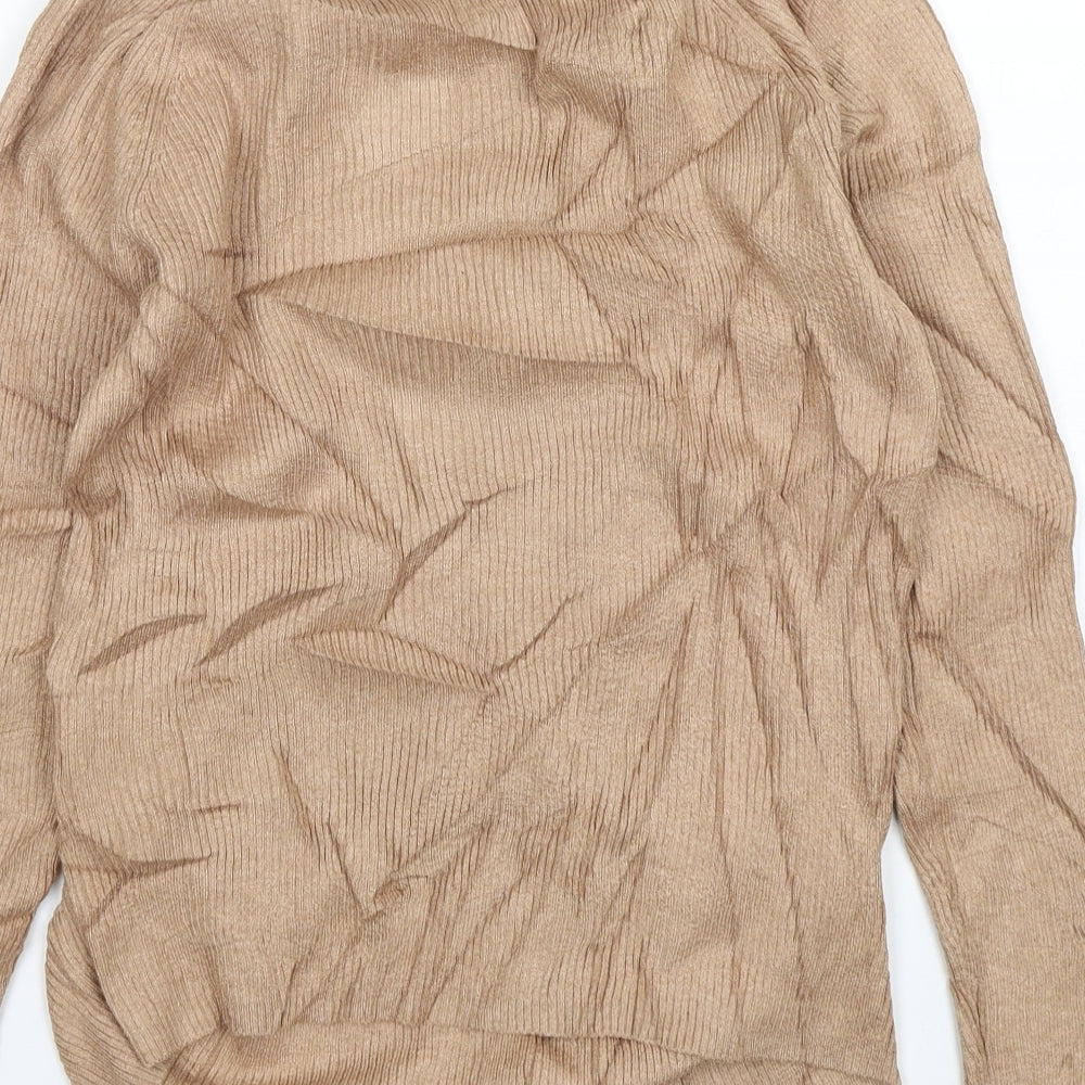 H&M Womens Beige Round Neck  Viscose Pullover Jumper Size M