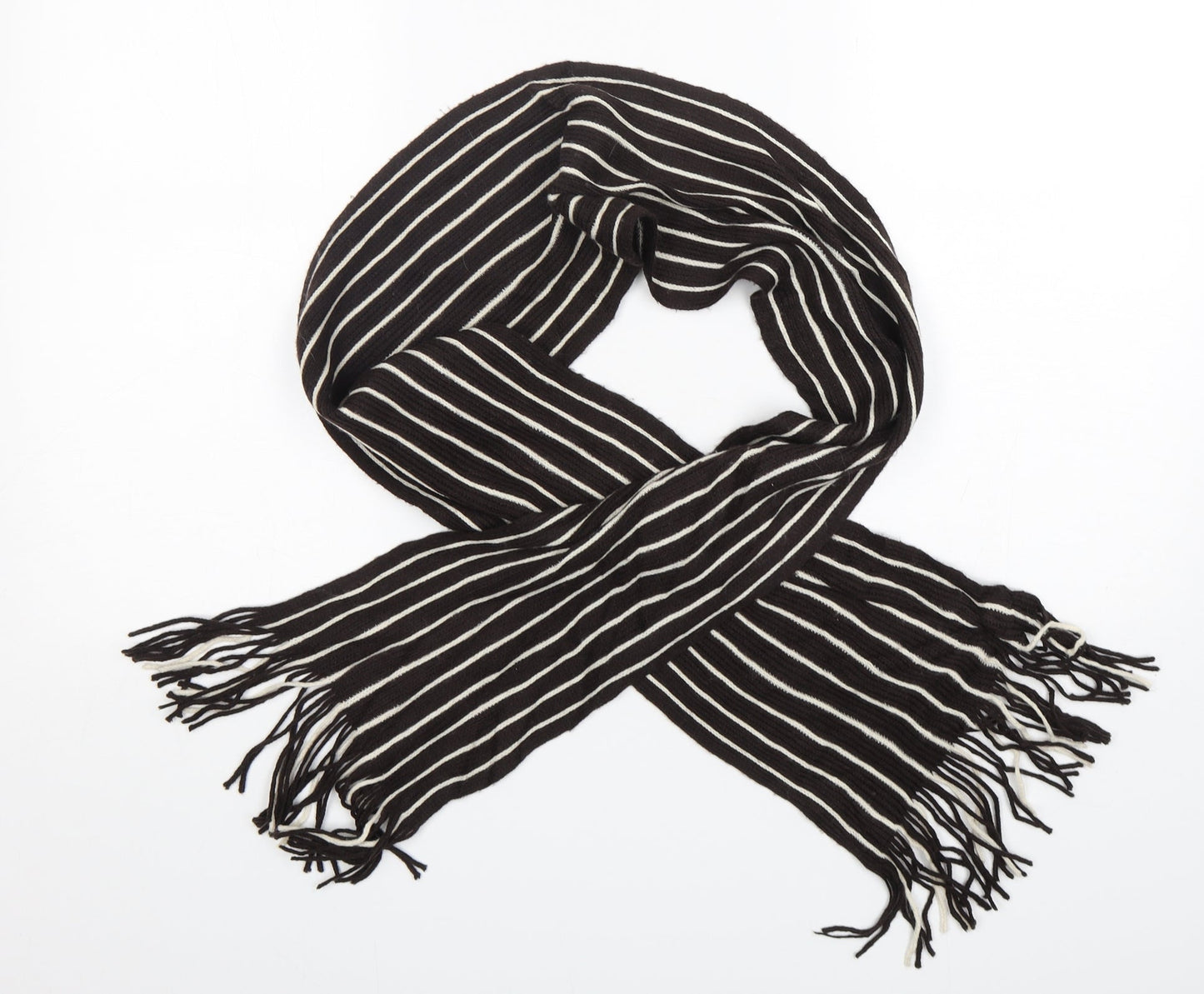 Preworn  Womens Brown Striped   Scarf