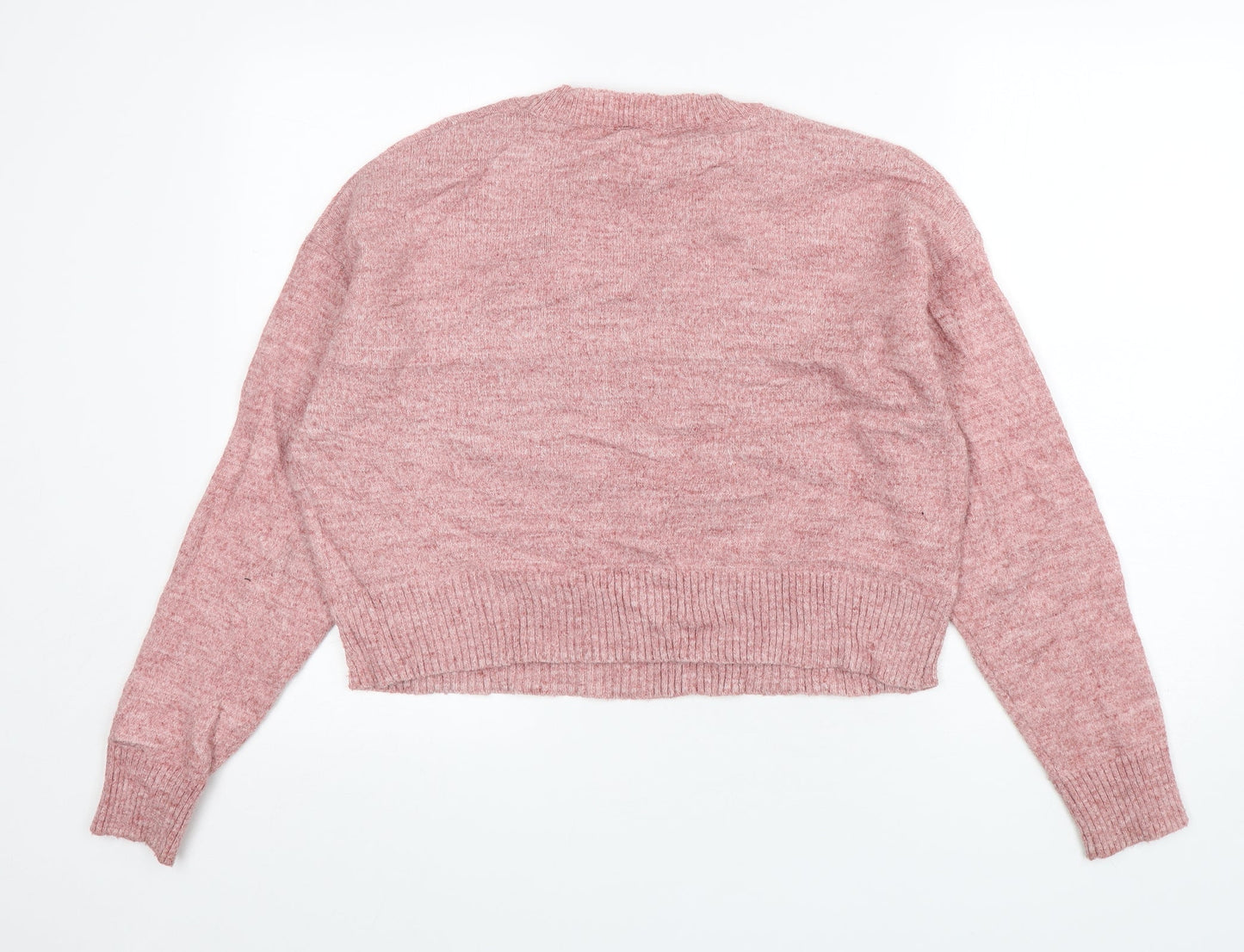 New Look Womens Pink Round Neck  Polyester Pullover Jumper Size S