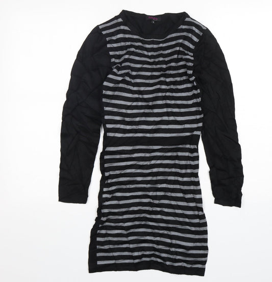 Stella Morgan  Womens Multicoloured Round Neck Striped Viscose Pullover Jumper Size 8