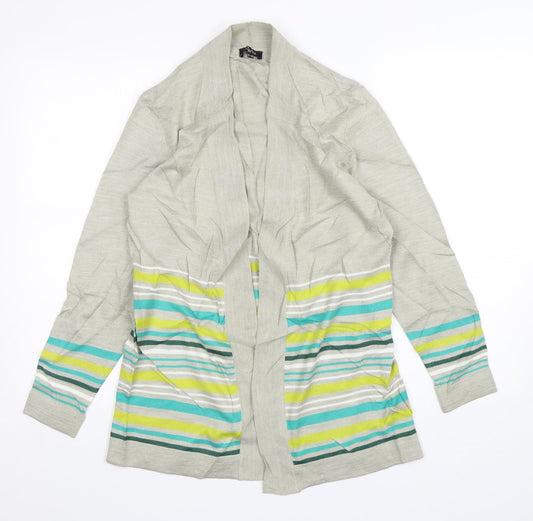 Emerco Womens Multicoloured V-Neck Striped Acrylic Cardigan Jumper Size 10