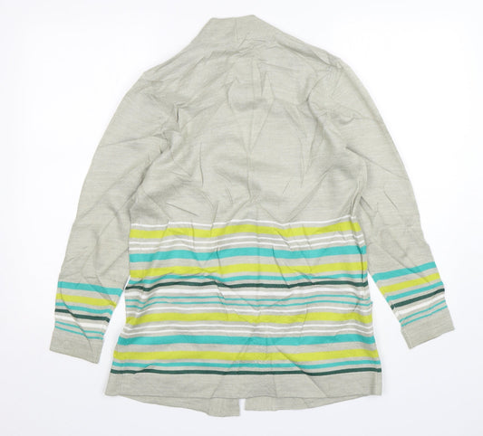 Emerco Womens Multicoloured V-Neck Striped Acrylic Cardigan Jumper Size 10