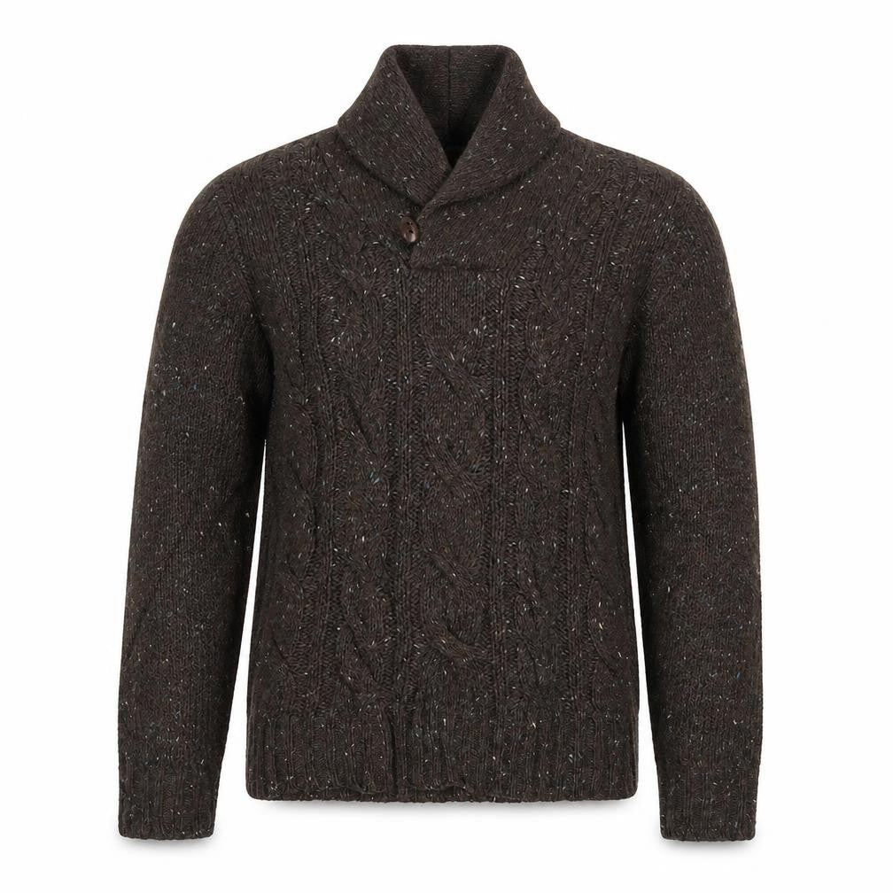 M&S Mens Brown V-Neck  Acrylic Pullover Jumper Size S