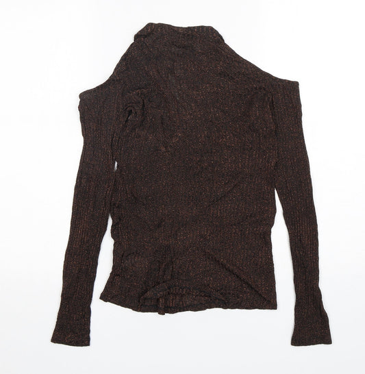 NEXT Womens Brown Round Neck  Viscose Pullover Jumper Size 10