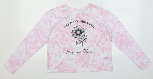Dunnes Stores Girls Pink Spotted Polyester Top Pyjama Top Size 11-12 Years   - Keep on growing. Stay in bloom