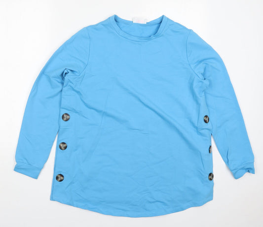 Savior Womens Blue  Cotton Pullover Sweatshirt Size S  Pullover