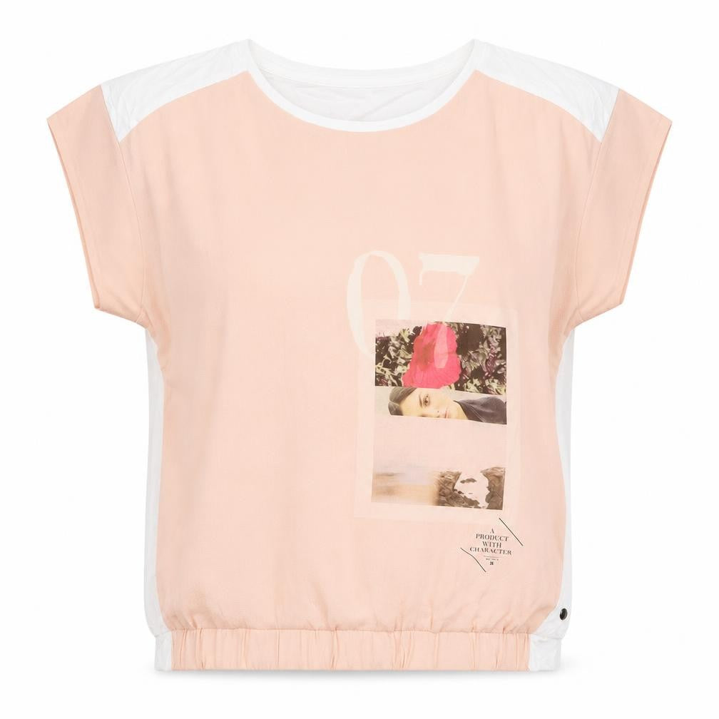 Garcia Jeans Womens Pink  Polyester Basic T-Shirt Size M Round Neck - 07 A Product With Character