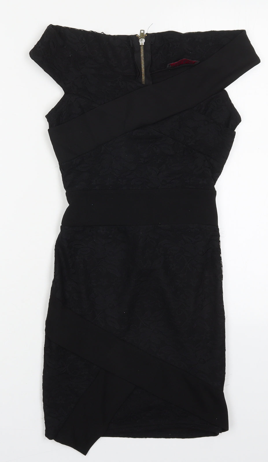 Nikka Womens Black  Polyester Mini  Size 8  Boat Neck Zip