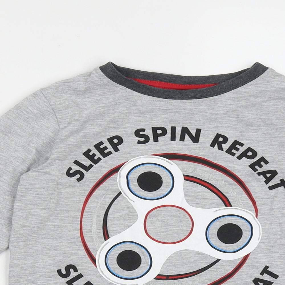 NEXT Boys Grey  Cotton  Pyjama Top Size 5 Years  Pullover - sleep spin repeat