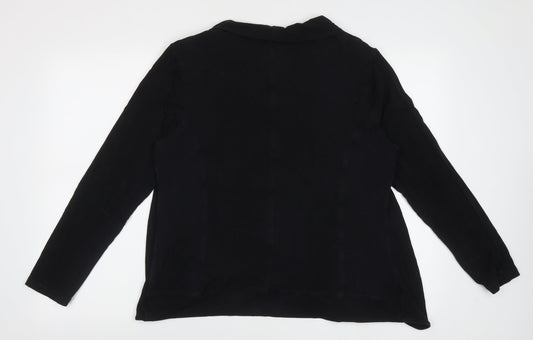 Casamia Womens Black Boat Neck Geometric Polyester Pullover Jumper Size L