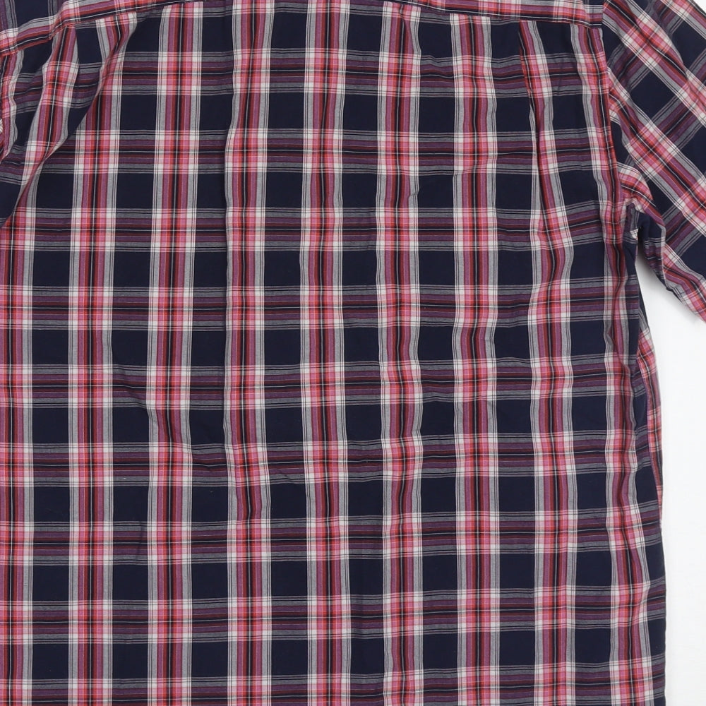 Blue Harbour Mens Blue Check Cotton  Button-Up Size M Collared Button