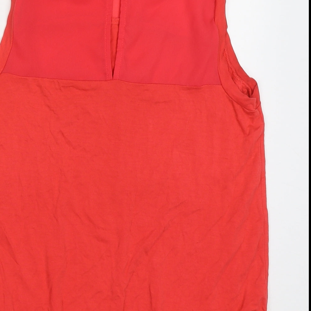 NEXT Womens Pink  Viscose Basic Tank Size 12 Crew Neck