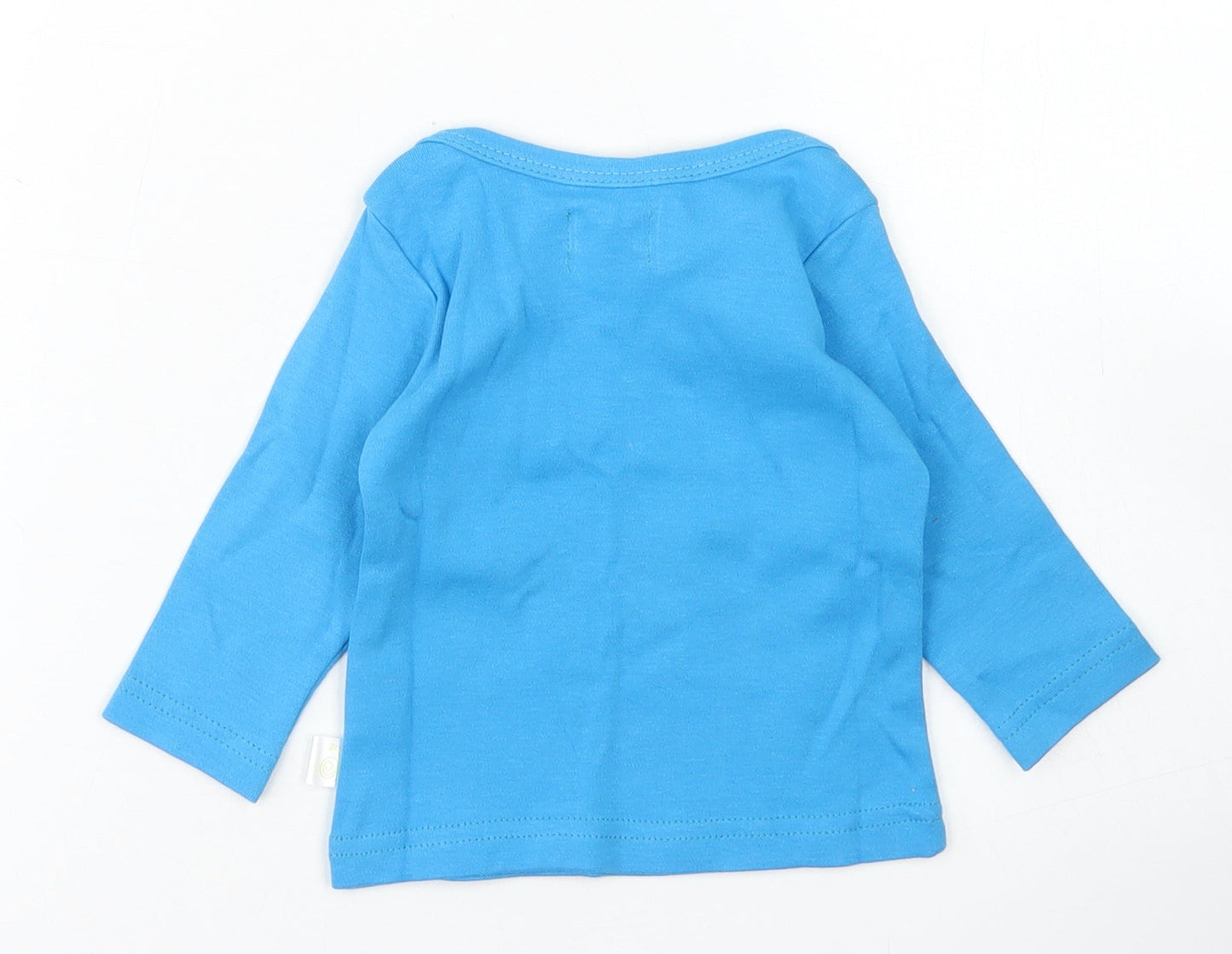 Baba + Boo Girls Blue  Cotton Basic T-Shirt Size 3-6 Months Crew Neck  - Russian Doll