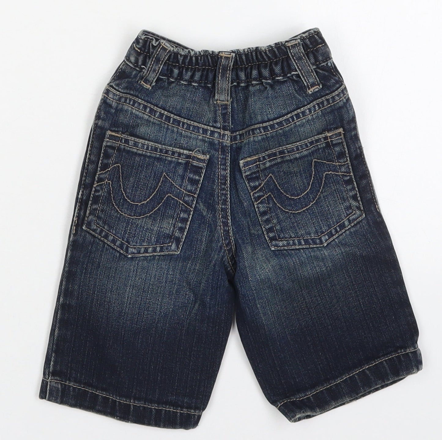 Matalan Boys Blue  Cotton Capri Jeans Size 3-6 Months  Button