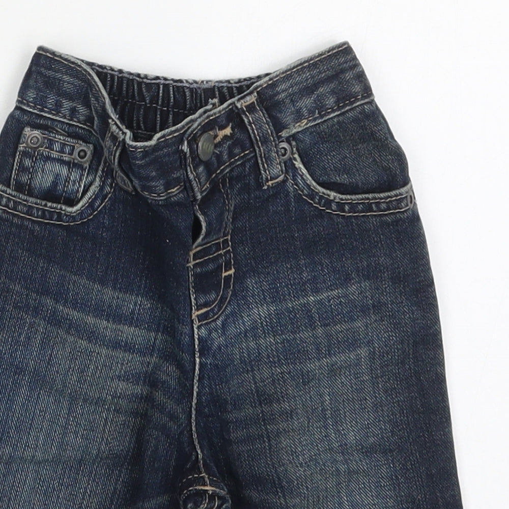 Matalan Boys Blue  Cotton Capri Jeans Size 3-6 Months  Button