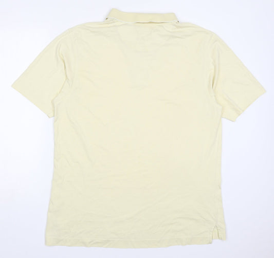 Maine Mens Yellow  Cotton  Polo Size XL Collared Pullover