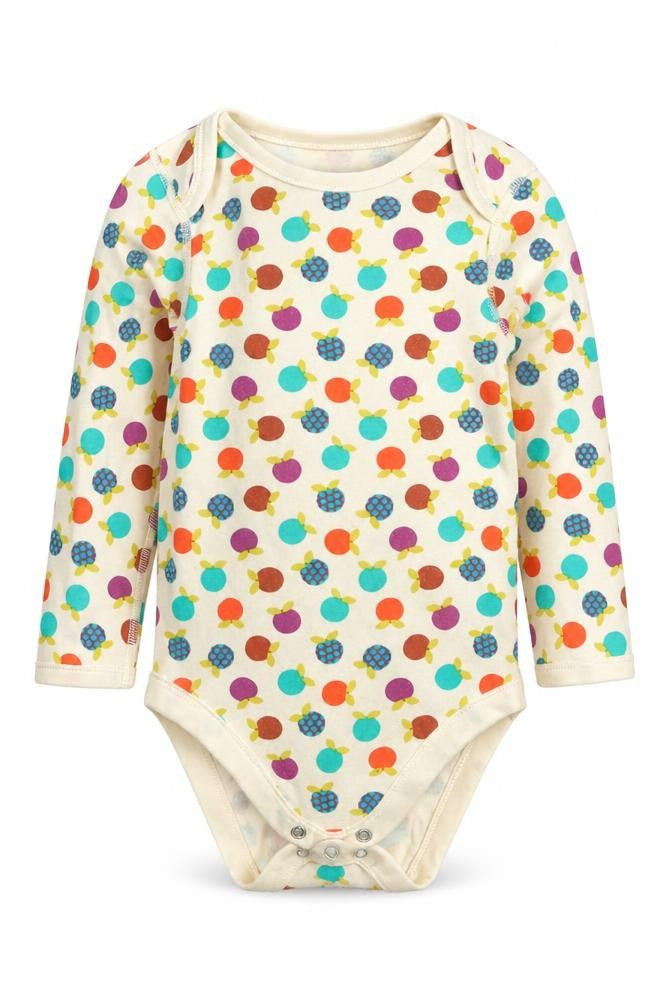 Marks and Spencer Girls Multicoloured Geometric Cotton Bodysuit One-Piece Size 2-3 Years  Button - Fruit Prints