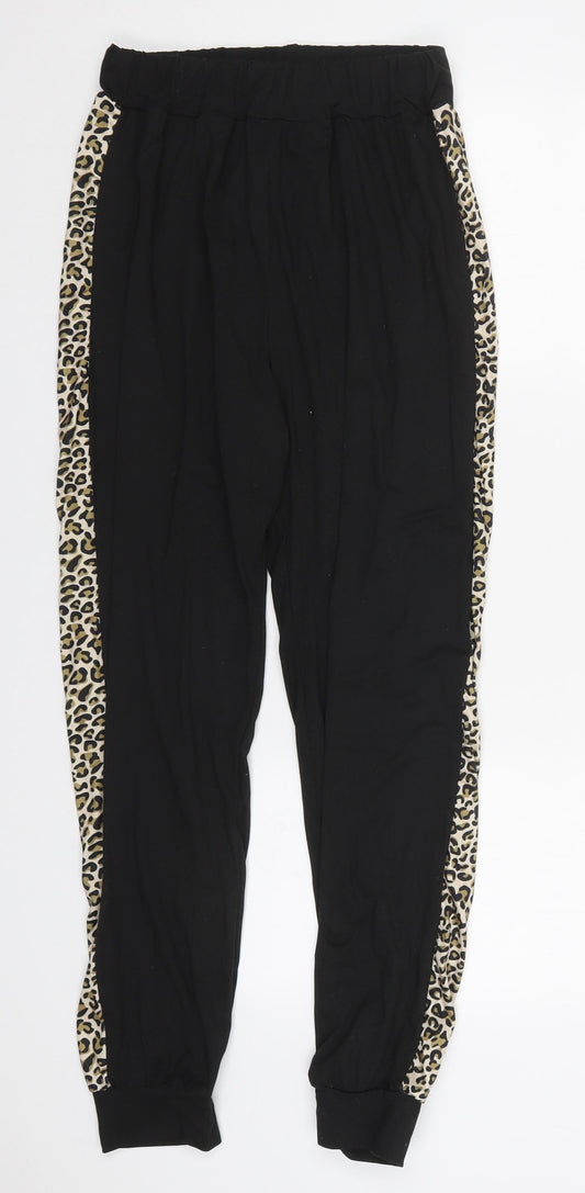Preworn Womens Black Animal Print Cotton Trousers  Size 26 in L28 in Regular  - Pyjama Pants