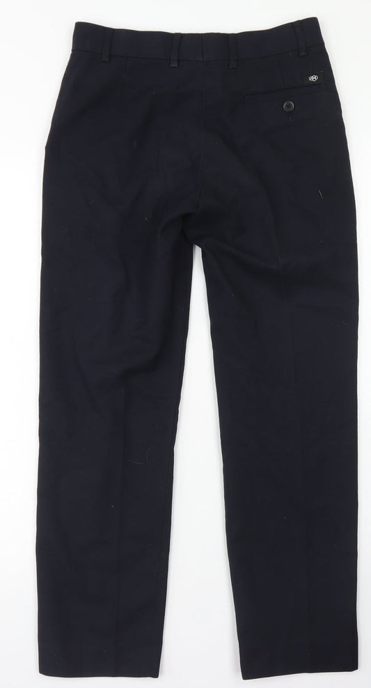1880 Club Mens Blue  Polyester Dress Pants Trousers Size 28 in L27 in Regular Button